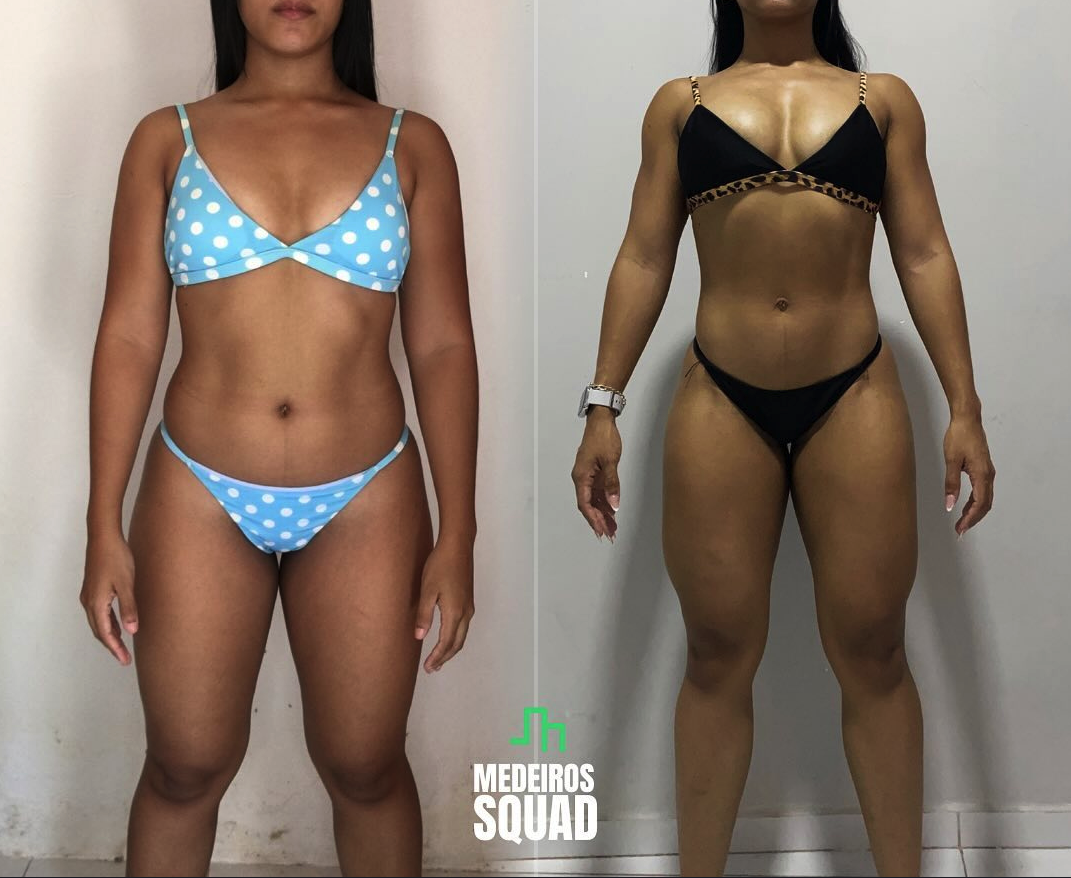 Alunas da consultoria online de treino feminino Medeiros Squad na academia